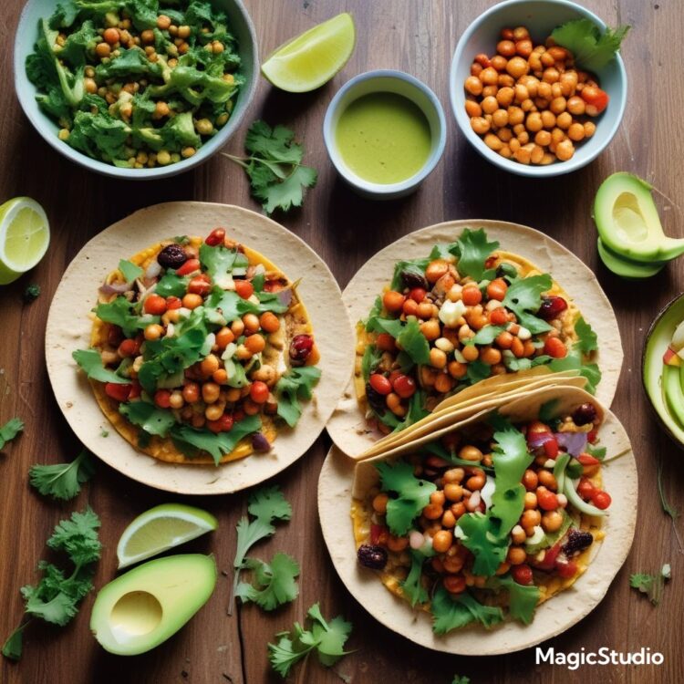 Bold Chickpea Tacos with Fresh Herb Sauce