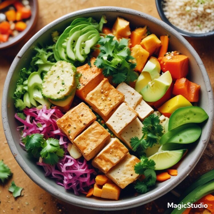 Crispy Tofu Bowls with Rich Peanut Drizzle